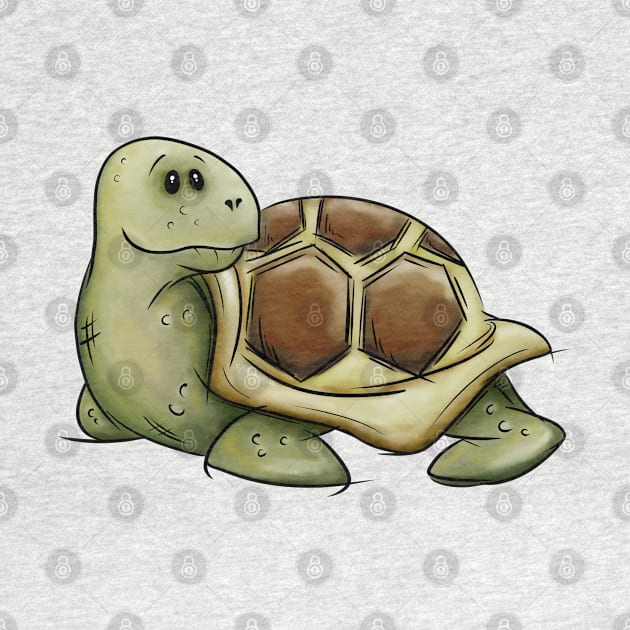 Funky Funny Tortoise Illustration Casual Cute Turtle by SkizzenMonster